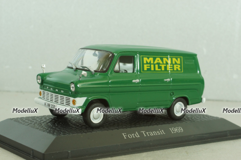 Ford Transit delivery bus " Mann Filter" 1969, green, 7421103, Atlas 1:43 