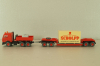 Mercedes 3850 S Heavy Duty Truck with trailer 1985, red  29504, Wiking 1:87