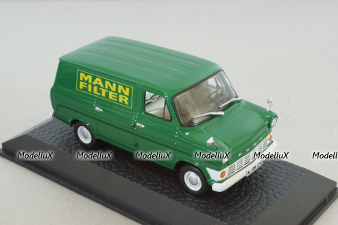 Ford Transit delivery bus " Mann Filter" 1969, green, 7421103, Atlas 1:43 