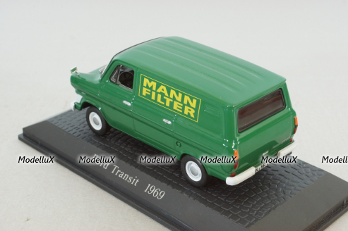 Ford Transit delivery bus " Mann Filter" 1969, green, 7421103, Atlas 1:43 