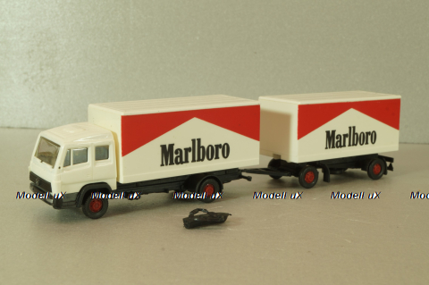Mercedes 1320 with trailer Marlboro, white, 84101, Praline 1:87