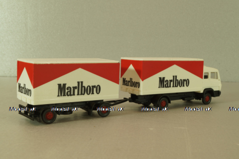 Mercedes 1320 with trailer Marlboro, white, 84101, Praline 1:87