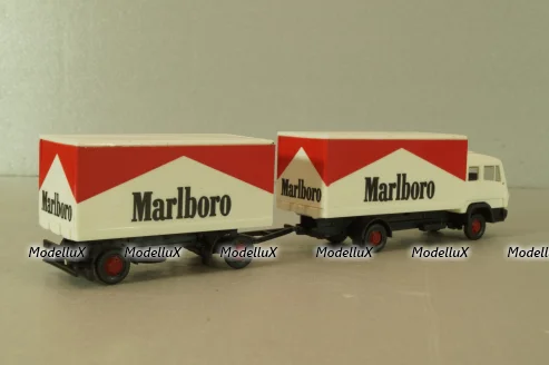 Mercedes 1320 with trailer Marlboro, white, 84101, Praline 1:87