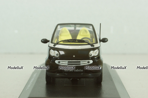 Smart fortwo cabrio black with body panel Fresh-Up (white), 0012497V001C51Q00, Minichamps 1:43