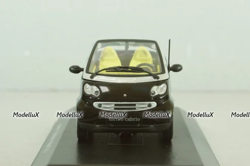 Smart fortwo cabrio black with body panel Fresh-Up (white), 0012497V001C51Q00, Minichamps 1:43