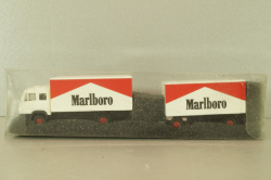 Mercedes 1320 with trailer Marlboro, white, 84101, Praline 1:87