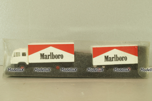 Mercedes 1320 with trailer Marlboro, white, 84101, Praline 1:87