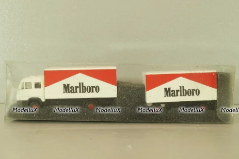 Mercedes 1320 with trailer Marlboro, white, 84101, Praline 1:87
