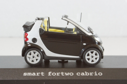 Smart fortwo cabrio black with body panel Fresh-Up (white), 0012497V001C51Q00, Minichamps 1:43