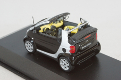 Smart fortwo cabrio black with body panel Fresh-Up (white), 0012497V001C51Q00, Minichamps 1:43