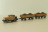 Hanomag ST 100 with 2 trailer, brown, 3500, Wiking 1:87