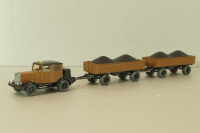 Hanomag ST 100 with 2 trailer, brown, 3500, Wiking 1:87