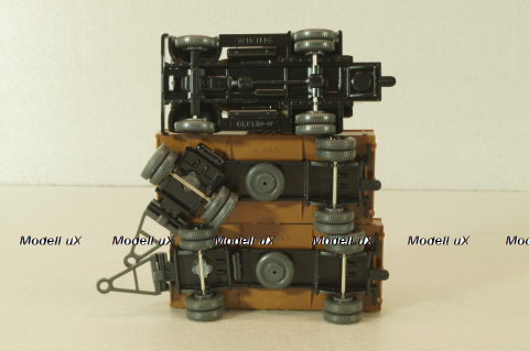 Hanomag ST 100 with 2 trailer, brown, 3500, Wiking 1:87