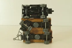 Hanomag ST 100 with 2 trailer, brown, 3500, Wiking 1:87