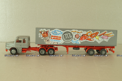 Scania T142 with semi-trailer Bodo Lamp, grey, 80811, Praline 1:87