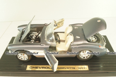 Chevrolet Corvette Convertible (C1) 1957, grey, 92018, Road Tough 1:18