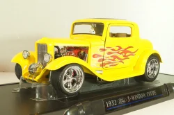 Ford 3-Window Coupe 1932 Hot Road, yellow, 3041111, American Mint 1:18