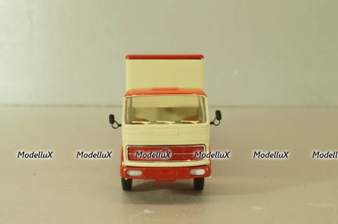 Mercedes LP 1632 with semi trailer Karamalz, yellow/red, 7832, Brekina 1:87