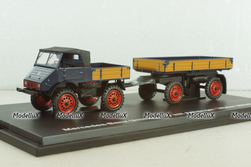 Mercedes-Benz Unimog 401 with trailer "Muller Mitteltal" black, 03114, Schuco 1:43