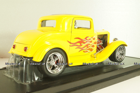 Ford 3-Window Coupe 1932 Hot Road, yellow, 3041111, American Mint 1:18