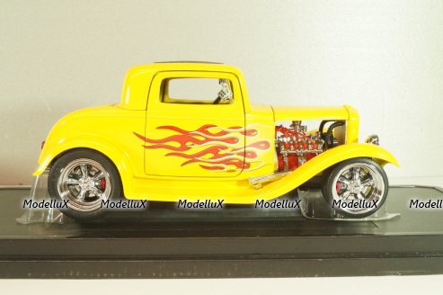 Ford 3-Window Coupe 1932 Hot Road, yellow, 3041111, American Mint 1:18