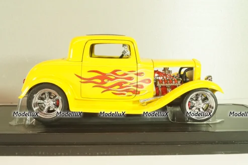 Ford 3-Window Coupe 1932 Hot Road, yellow, 3041111, American Mint 1:18