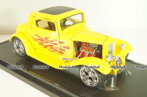 Ford 3-Window Coupe 1932 Hot Road, yellow, 3041111, American Mint 1:18