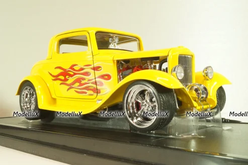 Ford 3-Window Coupe 1932 Hot Road, yellow, 3041111, American Mint 1:18