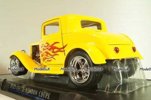Ford 3-Window Coupe 1932 Hot Road, yellow, 3041111, American Mint 1:18