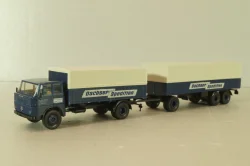 Henschel HS 16 with trailer 3-axel, Dachser Spedition, blue, 8251, Brekina 1:87