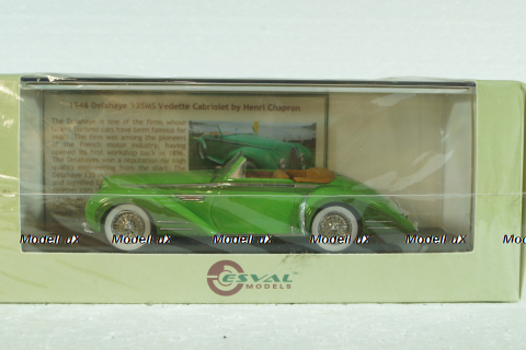 Delahaye 135MS Vedette Cabriolet Henri Chapron Resin Model 1948, green, EMEU43017A, ESVAL Model 1:43