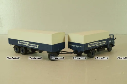 Henschel HS 16 with trailer 3-axel, Dachser Spedition, blue, 8251, Brekina 1:87