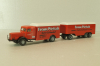 Bussing 8000 with trailer 3-axle, Franz Piefsch, red, 7499, Brekina 1:87