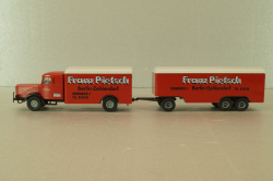 Bussing 8000 with trailer 3-axle, Franz Piefsch, red, 7499, Brekina 1:87