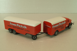 Bussing 8000 with trailer 3-axle, Franz Piefsch, red, 7499, Brekina 1:87