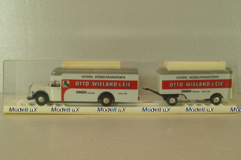 Mercedes Benz L6600 with trailer OTTO, grey, 5510, Brekina 1:87 Уценка!