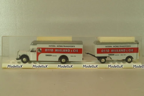 Mercedes Benz L6600 with trailer OTTO, grey, 5510, Brekina 1:87 Уценка!