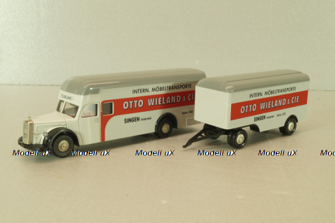 Mercedes Benz L6600 with trailer OTTO, grey, 5510, Brekina 1:87 Уценка!