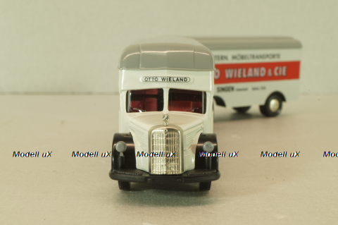 Mercedes Benz L6600 with trailer OTTO, grey, 5510, Brekina 1:87 Уценка!
