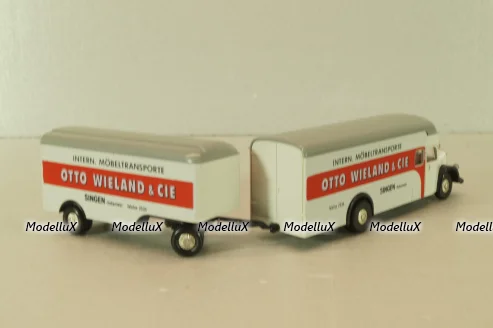 Mercedes Benz L6600 with trailer OTTO, grey, 5510, Brekina 1:87 Уценка!