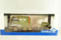 Volkswagen T1 Short, Kool Combi, Army Fighter wth trailer 2023, Green, S1810901, Solido 1:18
