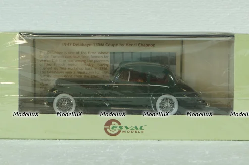 Delahaye 135 5 Window Coupe Henri Chapron 1947, GREEN, EMEU43017D,  ESVAL Model 1:43