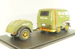 Volkswagen T1 Short, Kool Combi, Army Fighter wth trailer 2023, Green, S1810901, Solido 1:18