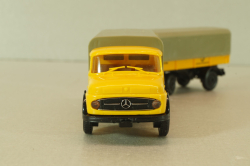 Mercedes LP911 with trailer Deutsche Bundespost, yellow, Brekina 1:87