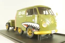 Volkswagen T1 Short, Kool Combi, Army Fighter wth trailer 2023, Green, S1810901, Solido 1:18