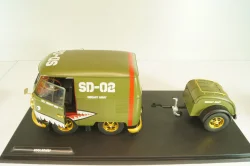 Volkswagen T1 Short, Kool Combi, Army Fighter wth trailer 2023, Green, S1810901, Solido 1:18