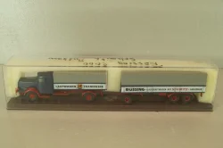 Bussing 8000 with trailer 3-axel, Lastwagen, blue, Brekina 1:87