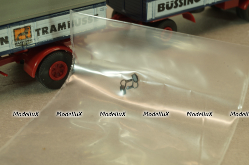 Bussing 8000 with trailer 3-axel, Lastwagen, blue, Brekina 1:87