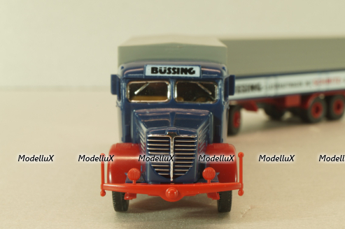 Bussing 8000 with trailer 3-axel, Lastwagen, blue, Brekina 1:87