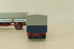 Bussing 8000 with trailer 3-axel, Lastwagen, blue, Brekina 1:87